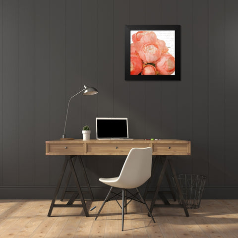 Peony Bunch Black Modern Wood Framed Art Print by Kimberly, Allen