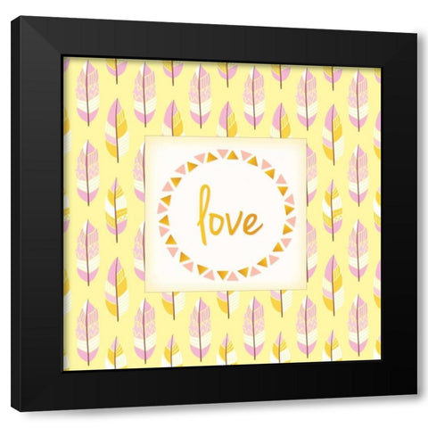 Boho Love Black Modern Wood Framed Art Print by Allen, Kimberly