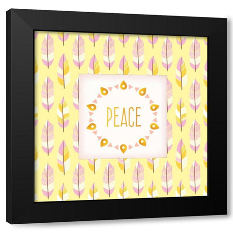Boho Peace Black Modern Wood Framed Art Print by Allen, Kimberly