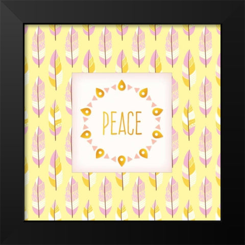 Boho Peace Black Modern Wood Framed Art Print by Allen, Kimberly