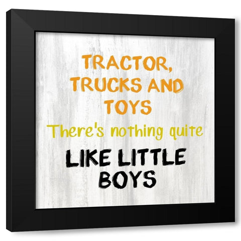Tractor and Trucks 2 v2 Black Modern Wood Framed Art Print by Kimberly, Allen