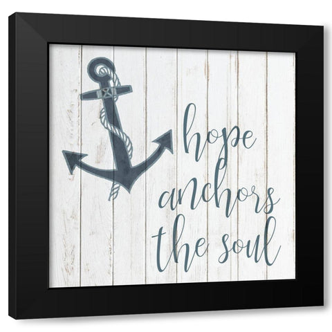 Anchor Lighthouse 1 Black Modern Wood Framed Art Print with Double Matting by Kimberly, Allen