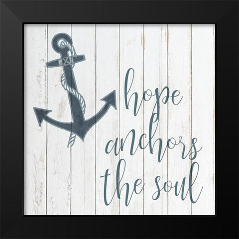 Anchor Lighthouse 1 Black Modern Wood Framed Art Print by Kimberly, Allen