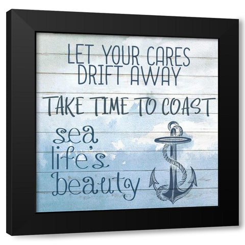 Lessons From The Ocean 1 Black Modern Wood Framed Art Print with Double Matting by Kimberly, Allen