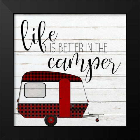 Happy Camper 1 Black Modern Wood Framed Art Print by Kimberly, Allen