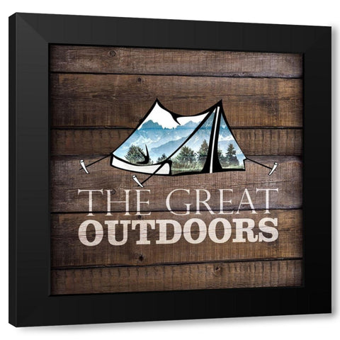 Great Outdoors 1 Black Modern Wood Framed Art Print with Double Matting by Kimberly, Allen