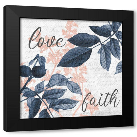 Navy Branches 1 Faith Black Modern Wood Framed Art Print by Allen, Kimberly