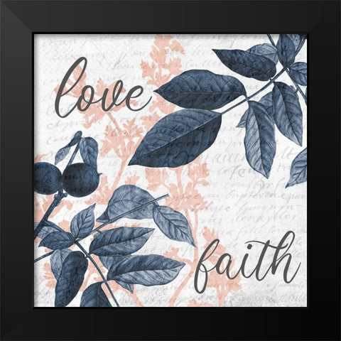 Navy Branches 1 Faith Black Modern Wood Framed Art Print by Allen, Kimberly