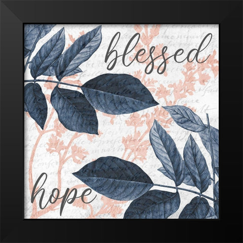 Navy Branches 2 Hope Black Modern Wood Framed Art Print by Allen, Kimberly