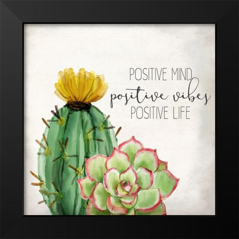 Positive Mind Black Modern Wood Framed Art Print by Kimberly, Allen