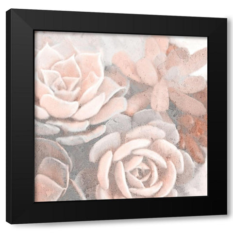 Dusty Pink Succulents 1 Black Modern Wood Framed Art Print by Kimberly, Allen