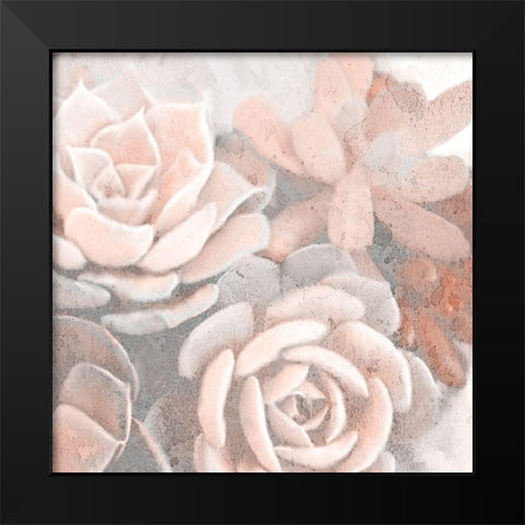 Dusty Pink Succulents 1 Black Modern Wood Framed Art Print by Kimberly, Allen