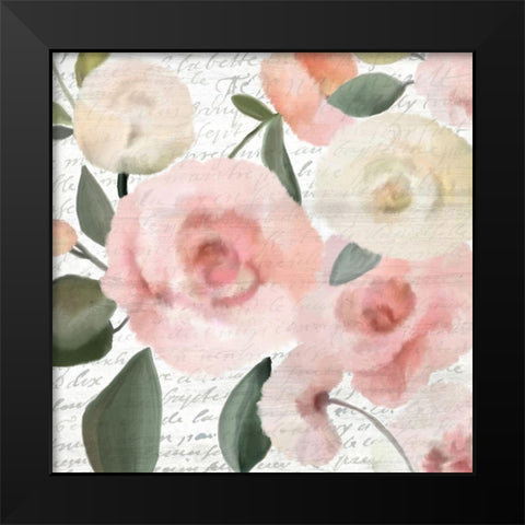 Pink Square 1 Black Modern Wood Framed Art Print by Kimberly, Allen