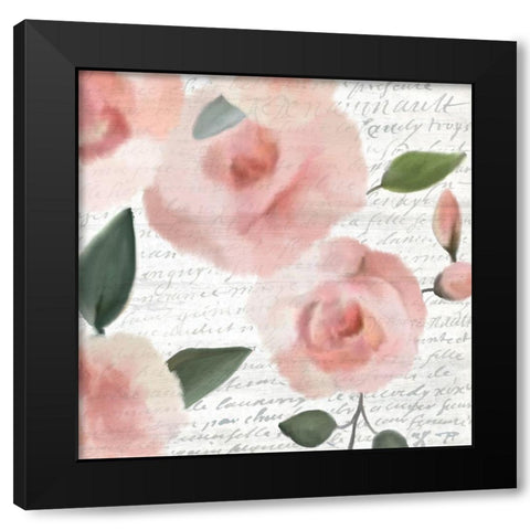 Pink Square 2 Black Modern Wood Framed Art Print by Kimberly, Allen