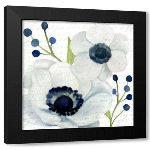 Anemone Square 1 Black Modern Wood Framed Art Print with Double Matting by Kimberly, Allen