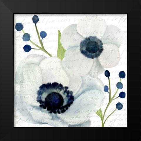 Anemone Square 1 Black Modern Wood Framed Art Print by Kimberly, Allen