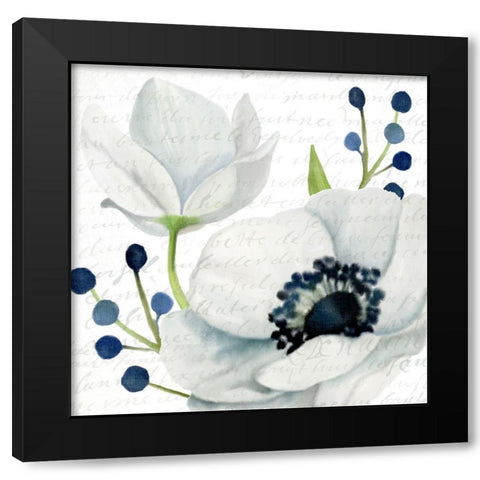 Anemone Square 2 Black Modern Wood Framed Art Print with Double Matting by Kimberly, Allen