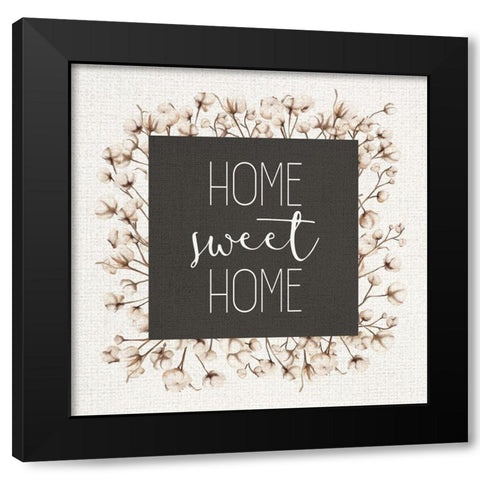 Home Sweet Home Cotton Black Modern Wood Framed Art Print with Double Matting by Kimberly, Allen