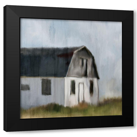 White Barn Black Modern Wood Framed Art Print by Kimberly, Allen