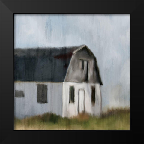 White Barn Black Modern Wood Framed Art Print by Kimberly, Allen