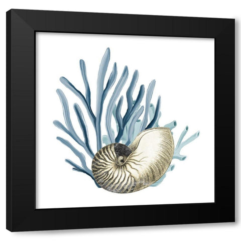 Coastal Coral 2 Black Modern Wood Framed Art Print by Kimberly, Allen