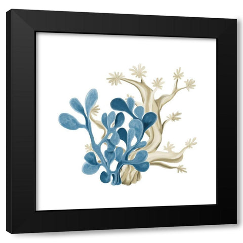 Coastal Coral 3 Black Modern Wood Framed Art Print with Double Matting by Kimberly, Allen