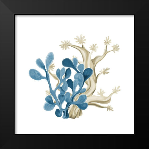 Coastal Coral 3 Black Modern Wood Framed Art Print by Kimberly, Allen