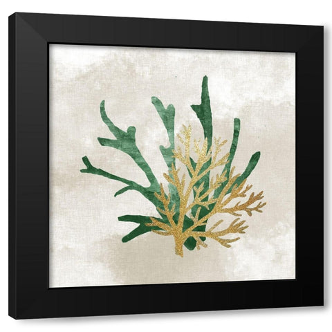 Emerald Coral 1 Black Modern Wood Framed Art Print with Double Matting by Kimberly, Allen