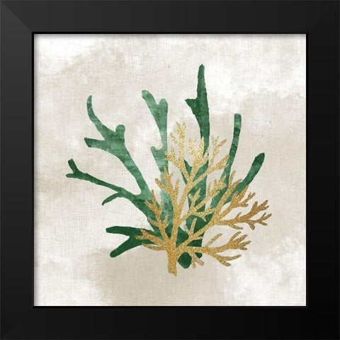 Emerald Coral 1 Black Modern Wood Framed Art Print by Kimberly, Allen