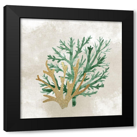 Emerald Coral 2 Black Modern Wood Framed Art Print by Kimberly, Allen