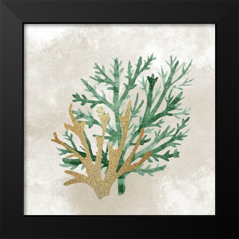 Emerald Coral 2 Black Modern Wood Framed Art Print by Kimberly, Allen