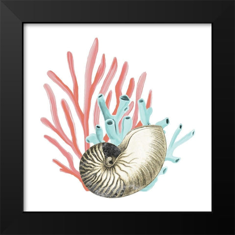 Coral Coastal 2 Black Modern Wood Framed Art Print by Kimberly, Allen