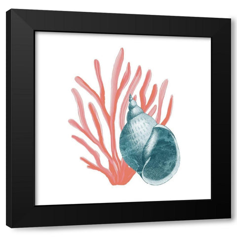 Coral Coastal 4 Black Modern Wood Framed Art Print with Double Matting by Kimberly, Allen