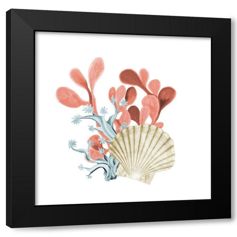 Coral Coastal 5 Black Modern Wood Framed Art Print by Kimberly, Allen