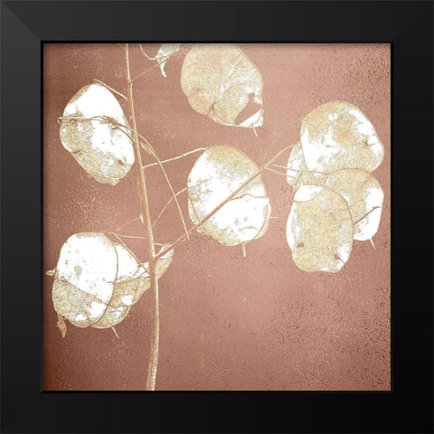 Rose Gold Leaves 1 Black Modern Wood Framed Art Print by Kimberly, Allen