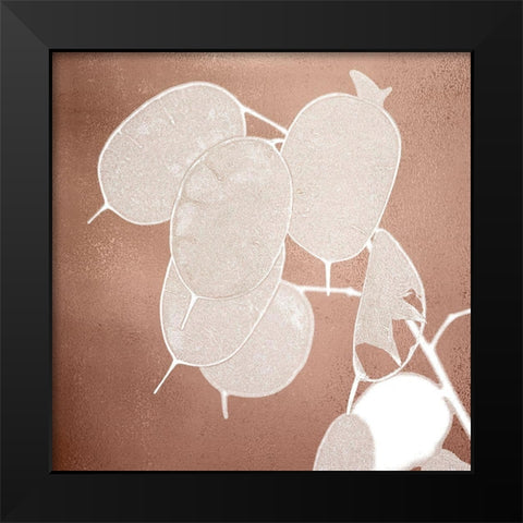 Rose Gold Leaves 2 Black Modern Wood Framed Art Print by Kimberly, Allen