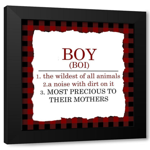 Boy Definition Black Modern Wood Framed Art Print with Double Matting by Kimberly, Allen