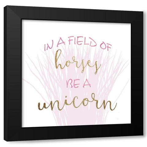 In a Field of Horses 2 Black Modern Wood Framed Art Print by Kimberly, Allen