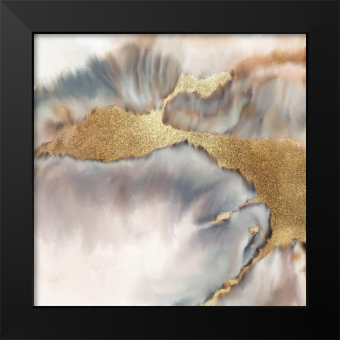 Stream of Gold Black Modern Wood Framed Art Print by Kimberly, Allen