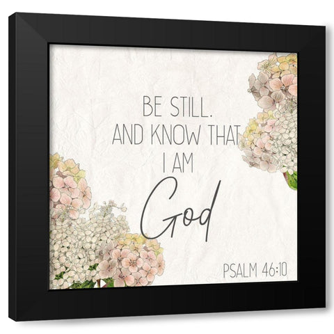 Be Still Floral Black Modern Wood Framed Art Print by Kimberly, Allen