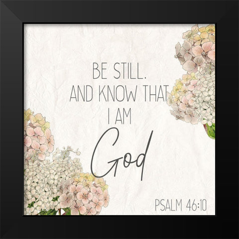 Be Still Floral Black Modern Wood Framed Art Print by Kimberly, Allen