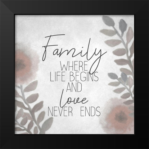 Where Life Begins Black Modern Wood Framed Art Print by Kimberly, Allen