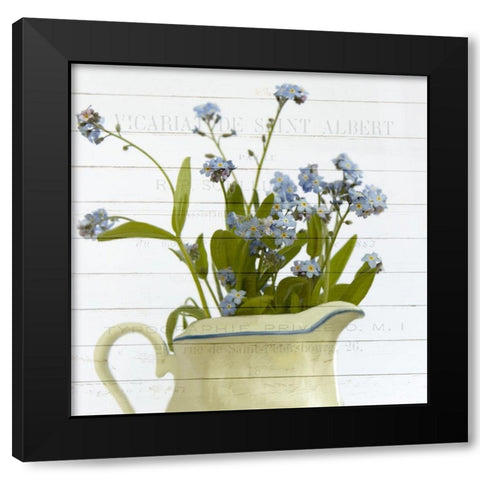 Forget ME Not Black Modern Wood Framed Art Print by Kimberly, Allen