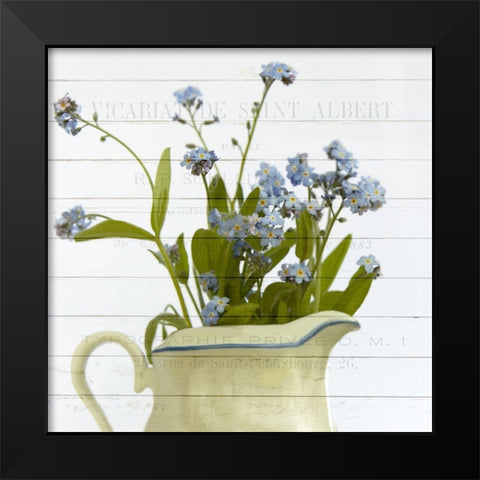 Forget ME Not Black Modern Wood Framed Art Print by Kimberly, Allen