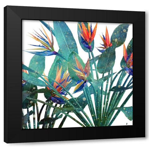 Tropic Flower 2 Black Modern Wood Framed Art Print by Kimberly, Allen