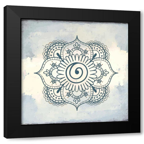 Henna Square 1 Black Modern Wood Framed Art Print with Double Matting by Allen, Kimberly