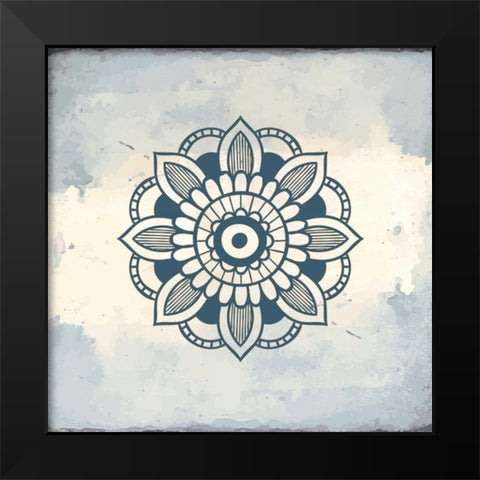 Henna Square 4 Black Modern Wood Framed Art Print by Allen, Kimberly
