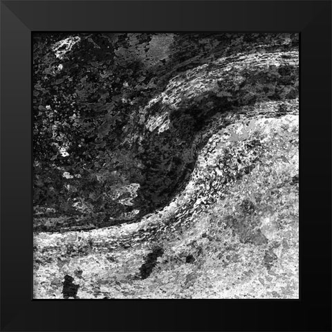 Black and White River Black Modern Wood Framed Art Print by Kimberly, Allen