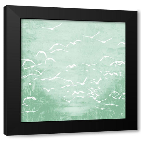 Flock 1 Black Modern Wood Framed Art Print with Double Matting by Kimberly, Allen