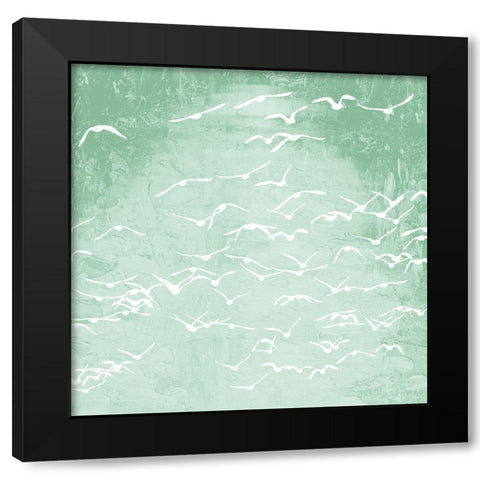 Flock 2 Black Modern Wood Framed Art Print with Double Matting by Kimberly, Allen